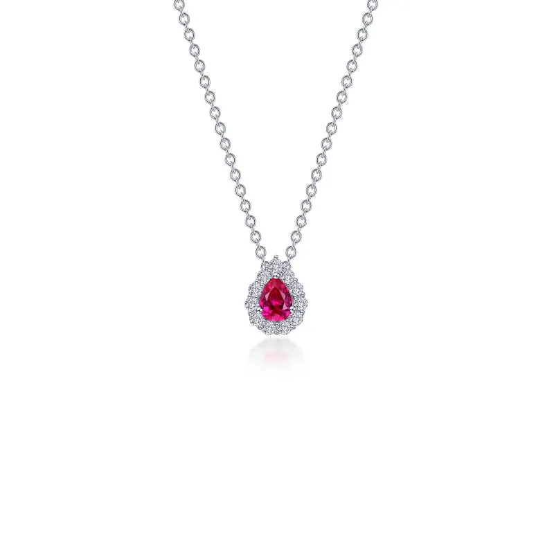 Lafonn 0.61 CTW Pear-shaped Halo Necklace