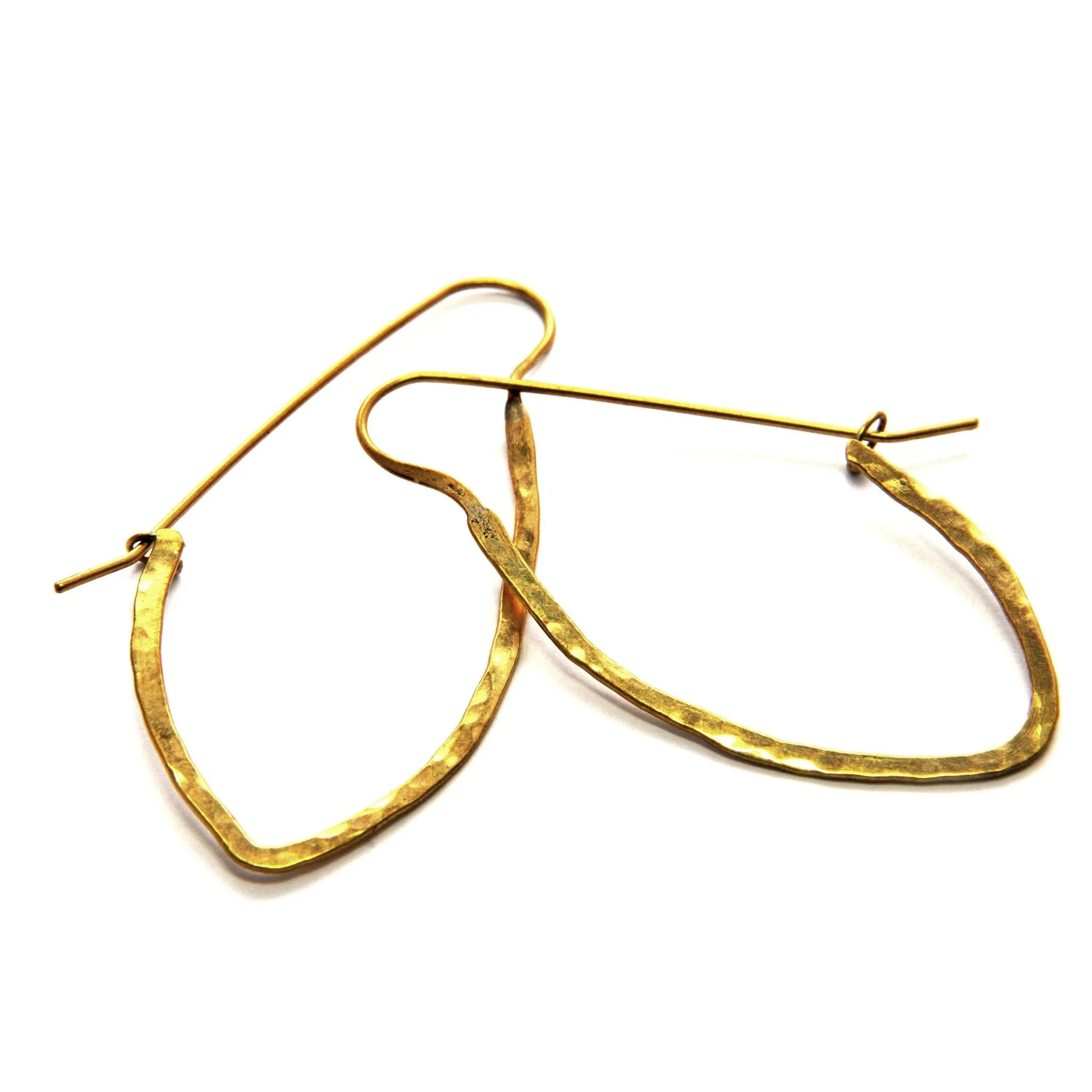 Large Arrow Hoop Brass Earrings