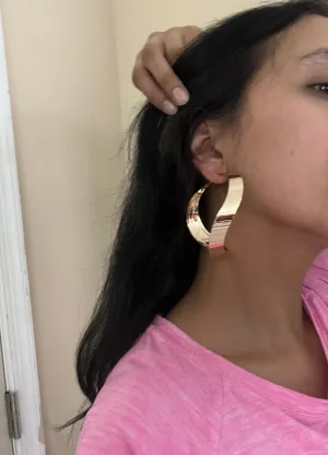 Large gold hoop earrings , huge gold hoops , big gold hoop earrings , chunky gold hoop earrings