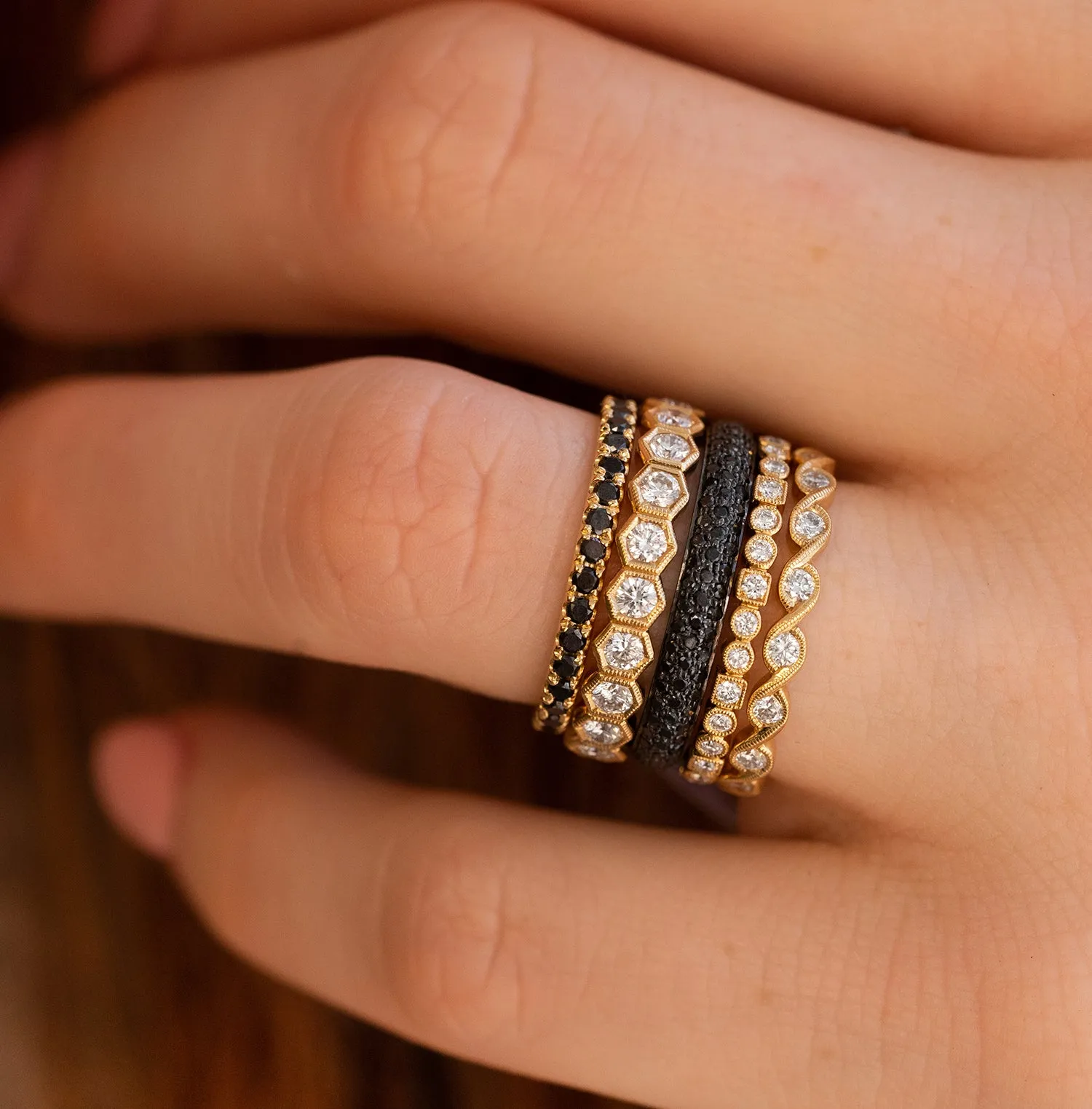 Large Honeycomb Diamond Ring