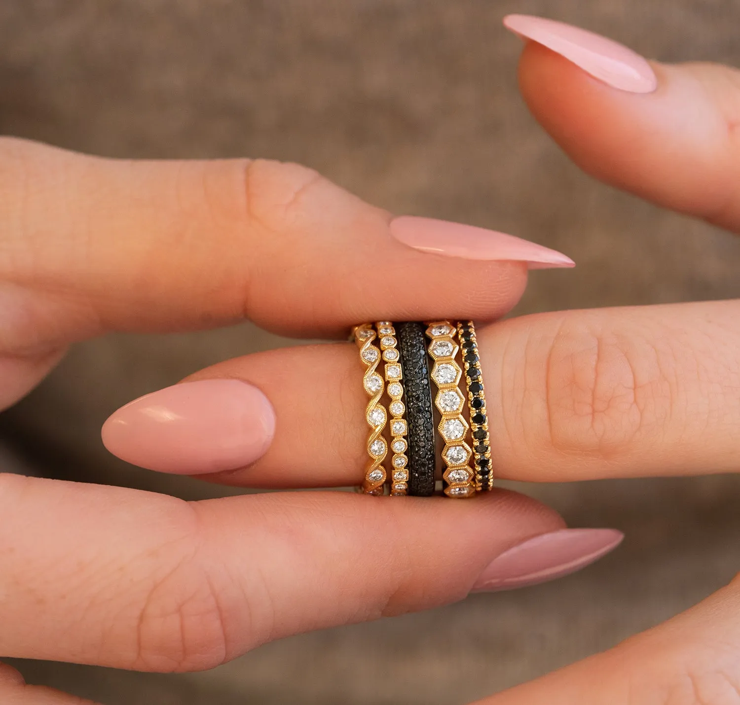 Large Honeycomb Diamond Ring