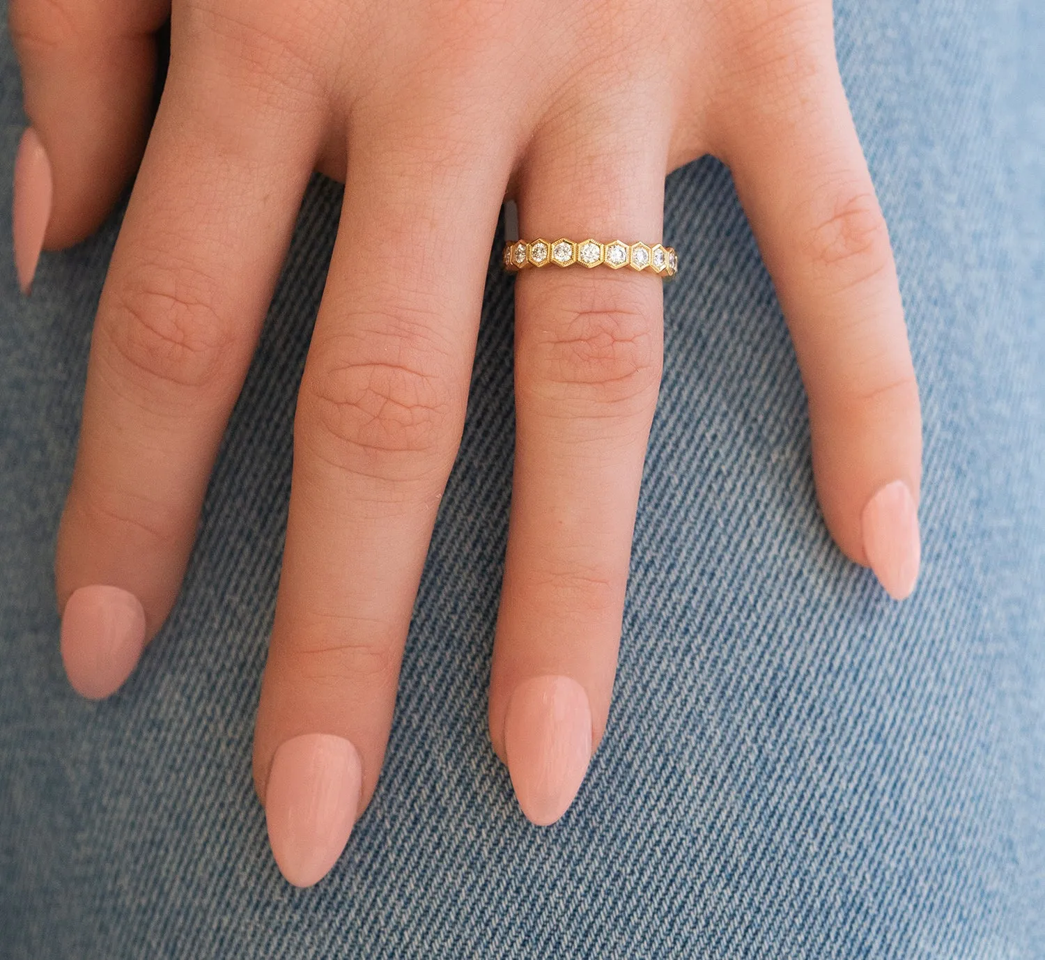 Large Honeycomb Diamond Ring