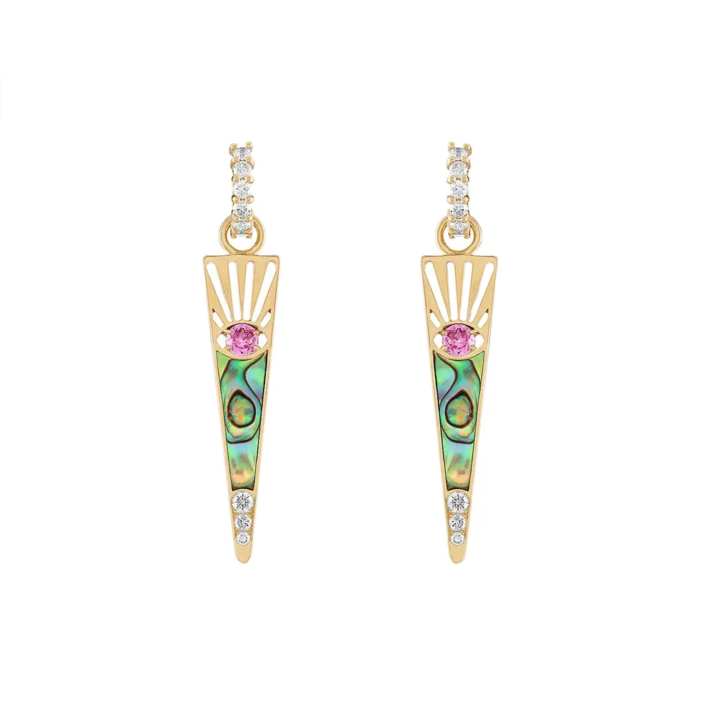 Large Horizons Drop Charm Rock Earrings