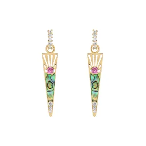 Large Horizons Drop Charm Rock Earrings