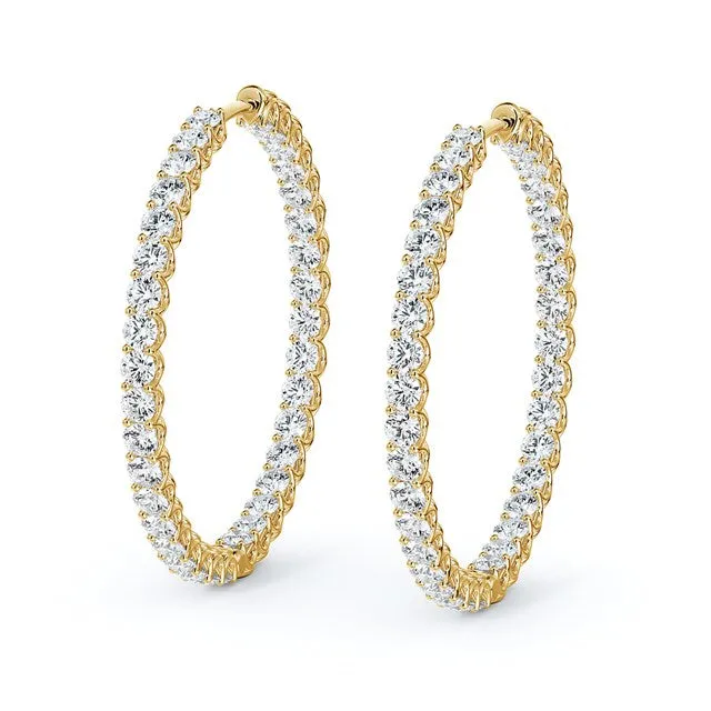 Large Inside Outside Diamond Hoops