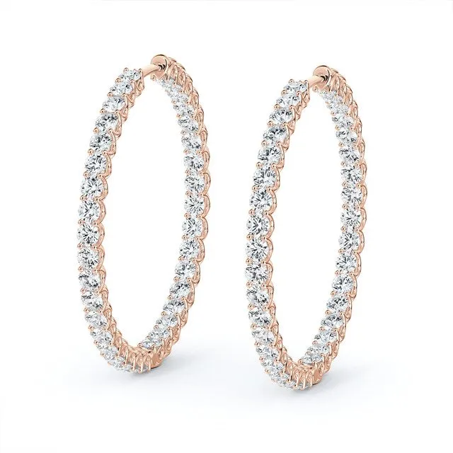 Large Inside Outside Diamond Hoops