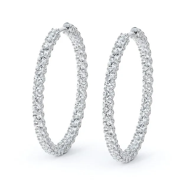 Large Inside Outside Diamond Hoops
