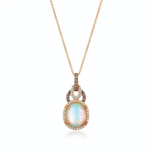 Le Vian Chocolatier Oval Cut Chocolate Diamond Halo Neapolitan Opal Pendant