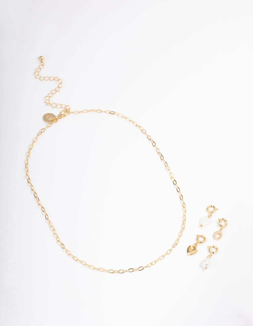 Letter 'C' Gold Plated Initial Customisable Charm Necklace