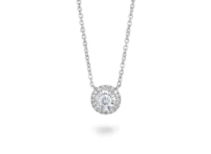 Lightbox Lab-Grown White Gold Diamond Halo Pendant - 1ctw