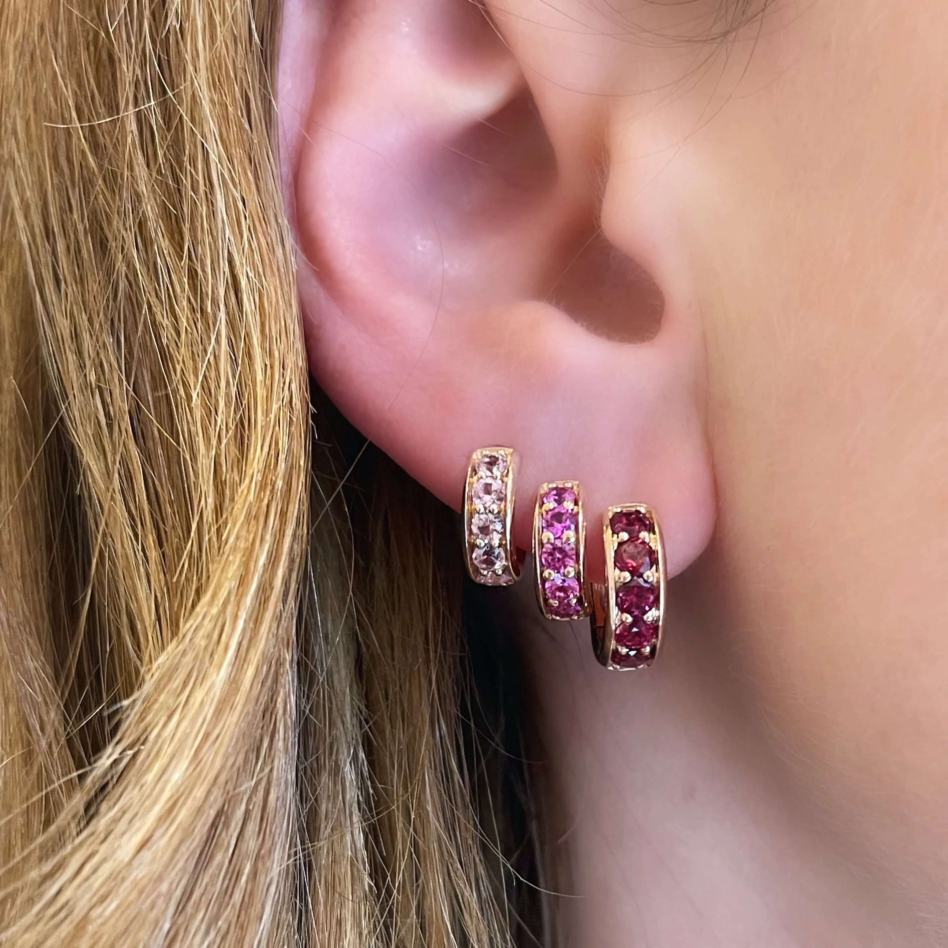 Limited Edition Petite Chubby Gemstone Hoop Earrings