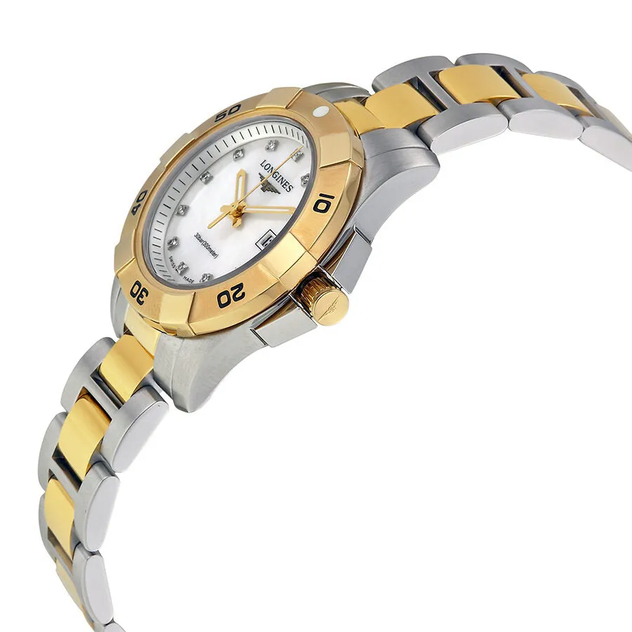 Longines HydroConquest White Pearl Dial Ladies Watch L3.298.3.87.7