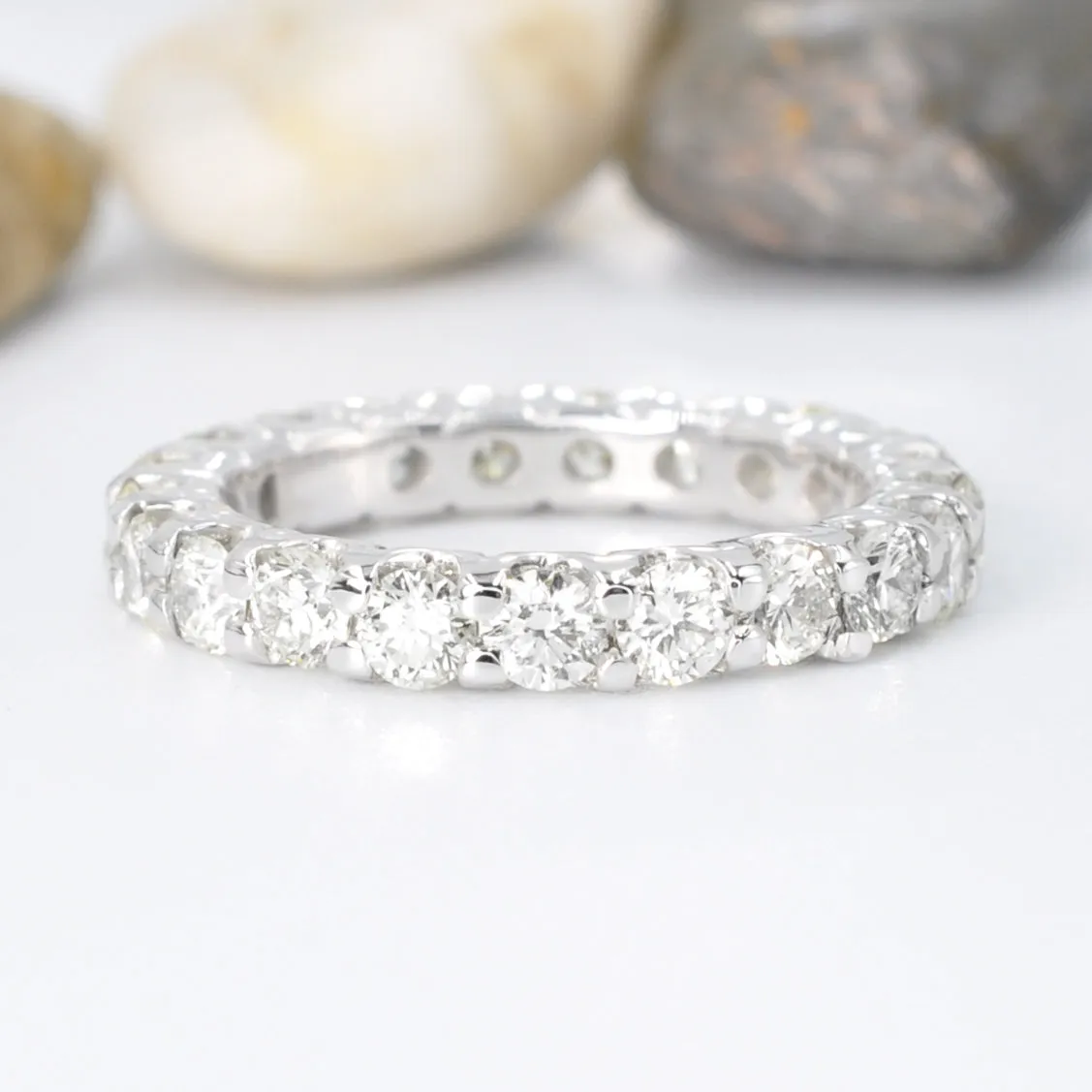 Luxurious 2.00 CT Round Cut Diamonds - Eternity Ring in 18KT White Gold