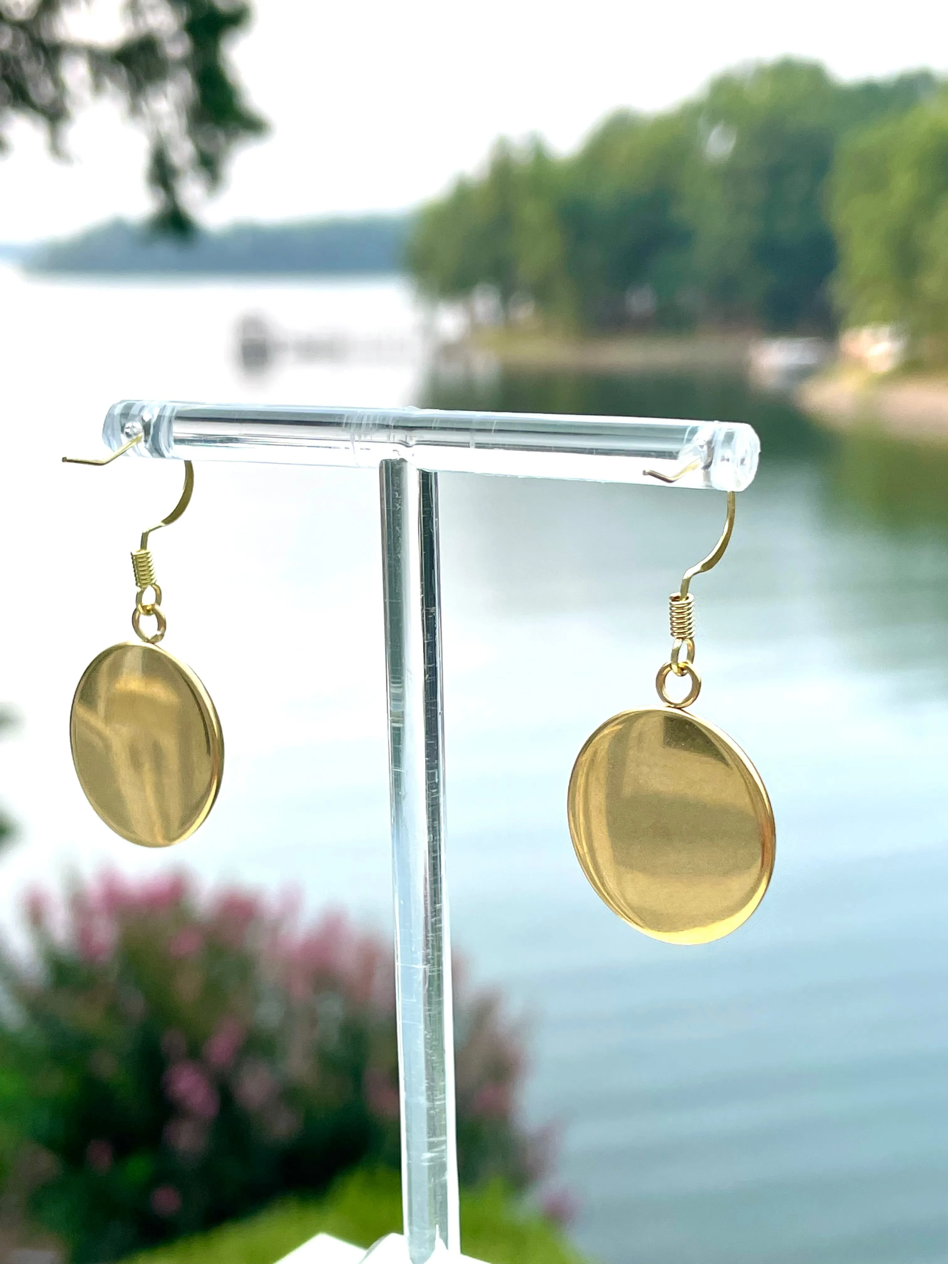 LV Swarovski Crystal Halo Drop Earrings- BLACK