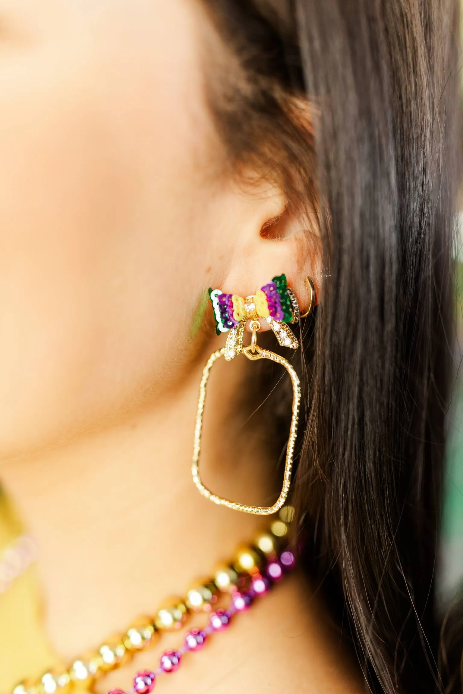 Mardi Gras Bethany Bow Hoops