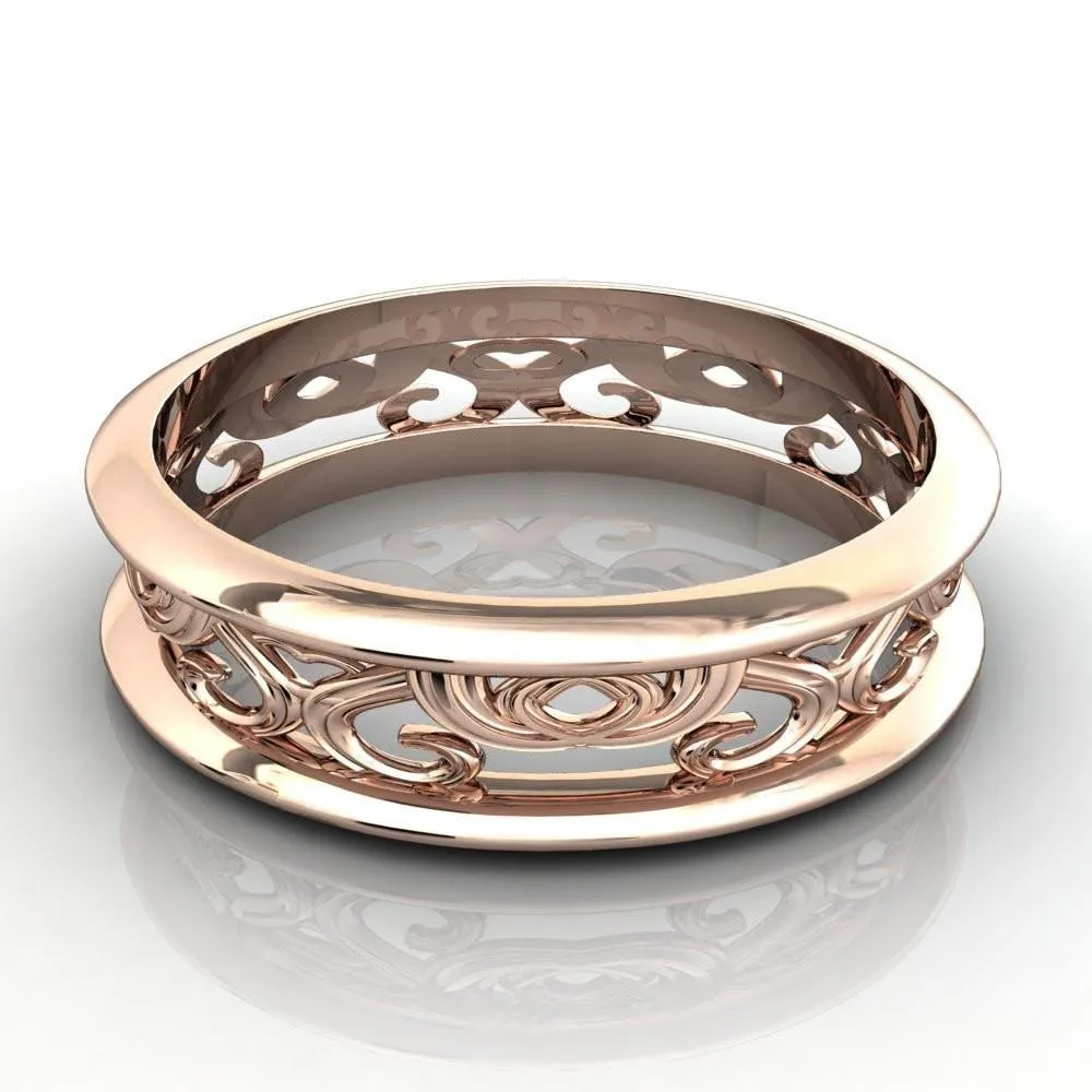 Marie Etched Design Filigree Eternity Wedding Band