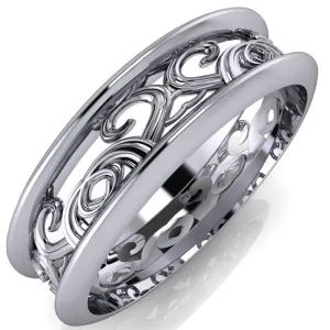 Marie Etched Design Filigree Eternity Wedding Band