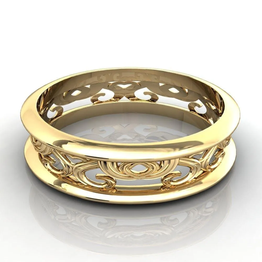 Marie Etched Design Filigree Eternity Wedding Band
