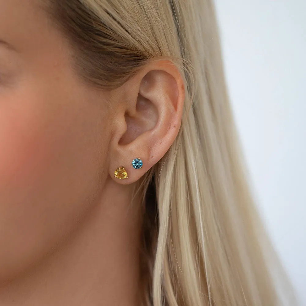 Martini Stud Earrings - Lavender Sapphire