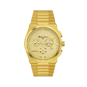 Mathey-Tissot Stainless Steel Gold Dial, Gold Band Quartz Chronograph Watch for Men - H117CHPDI