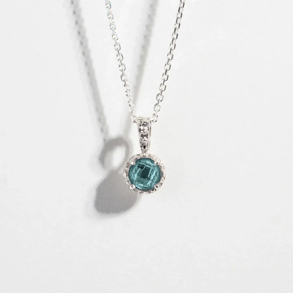 MATRIX HALO NECKLACE | AQUAMARINE