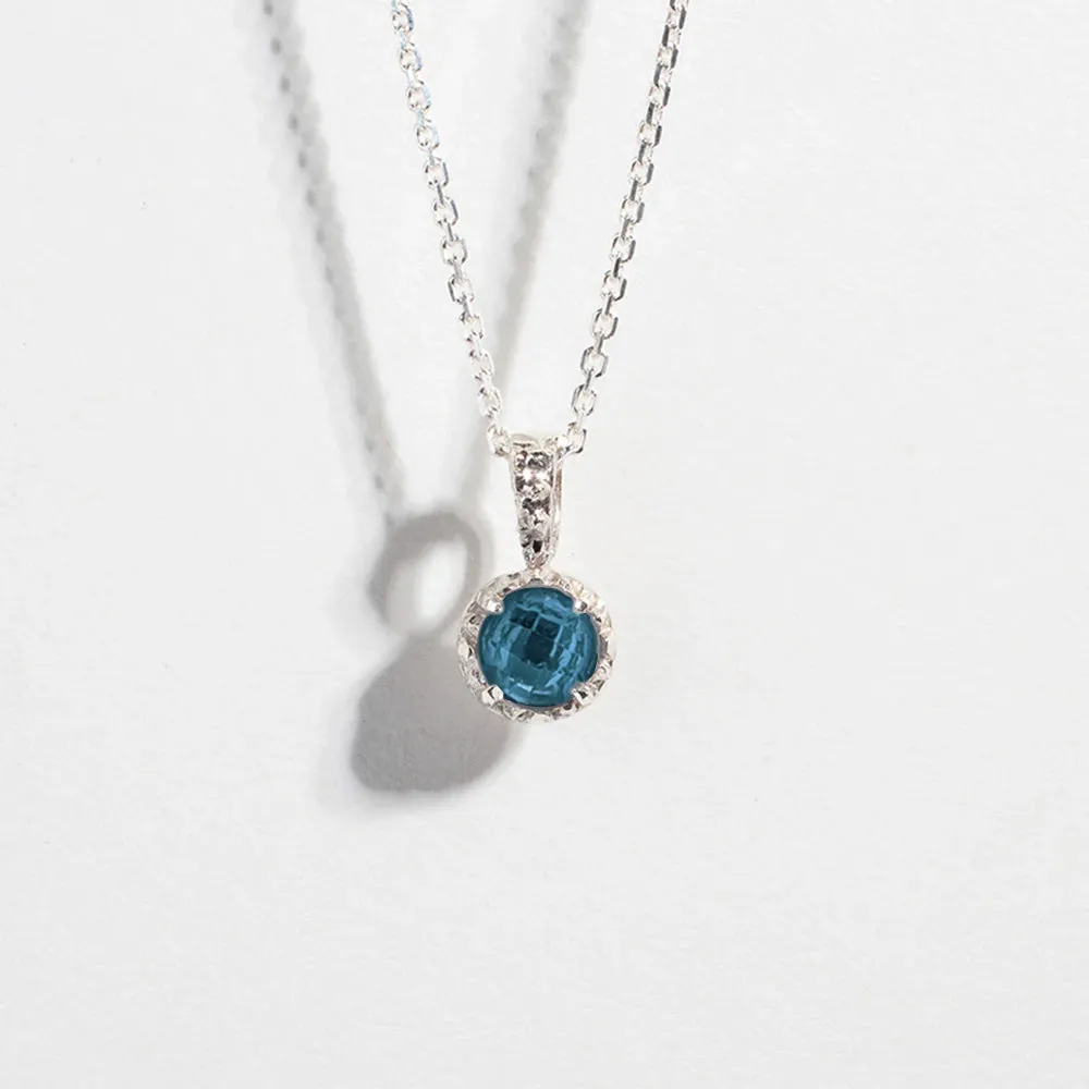 MATRIX HALO NECKLACE | LONDON BLUE TOPAZ