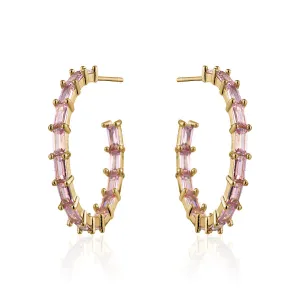 MEDIUM BAGUETTE HOOPS PINK