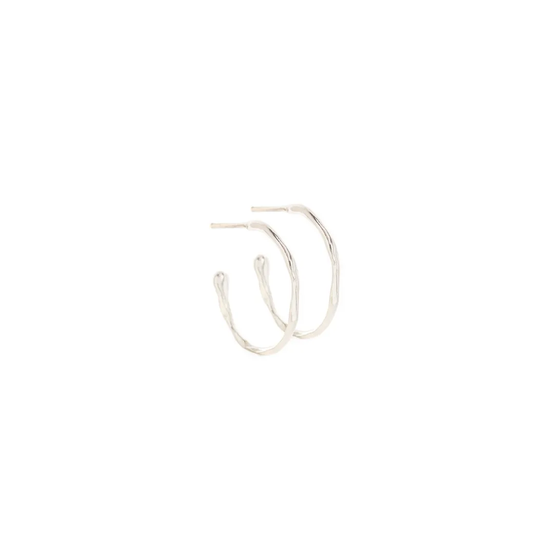 Medium Silver Melt Hoops