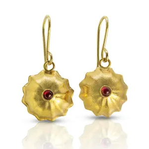Melon Ball 22K and Gemstone Earrings