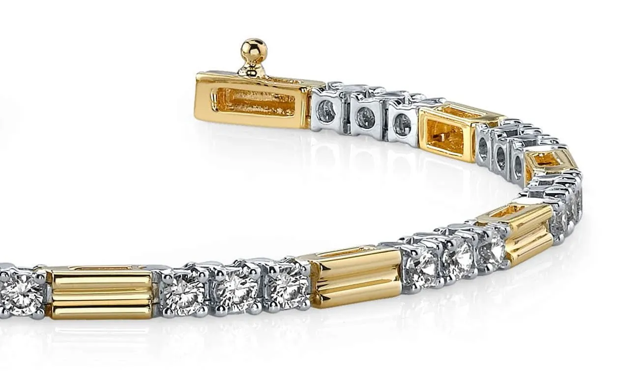 Memento Triple Diamond And Link Diamond Bracelet with 2.25 ct.(finished) 2.75mm