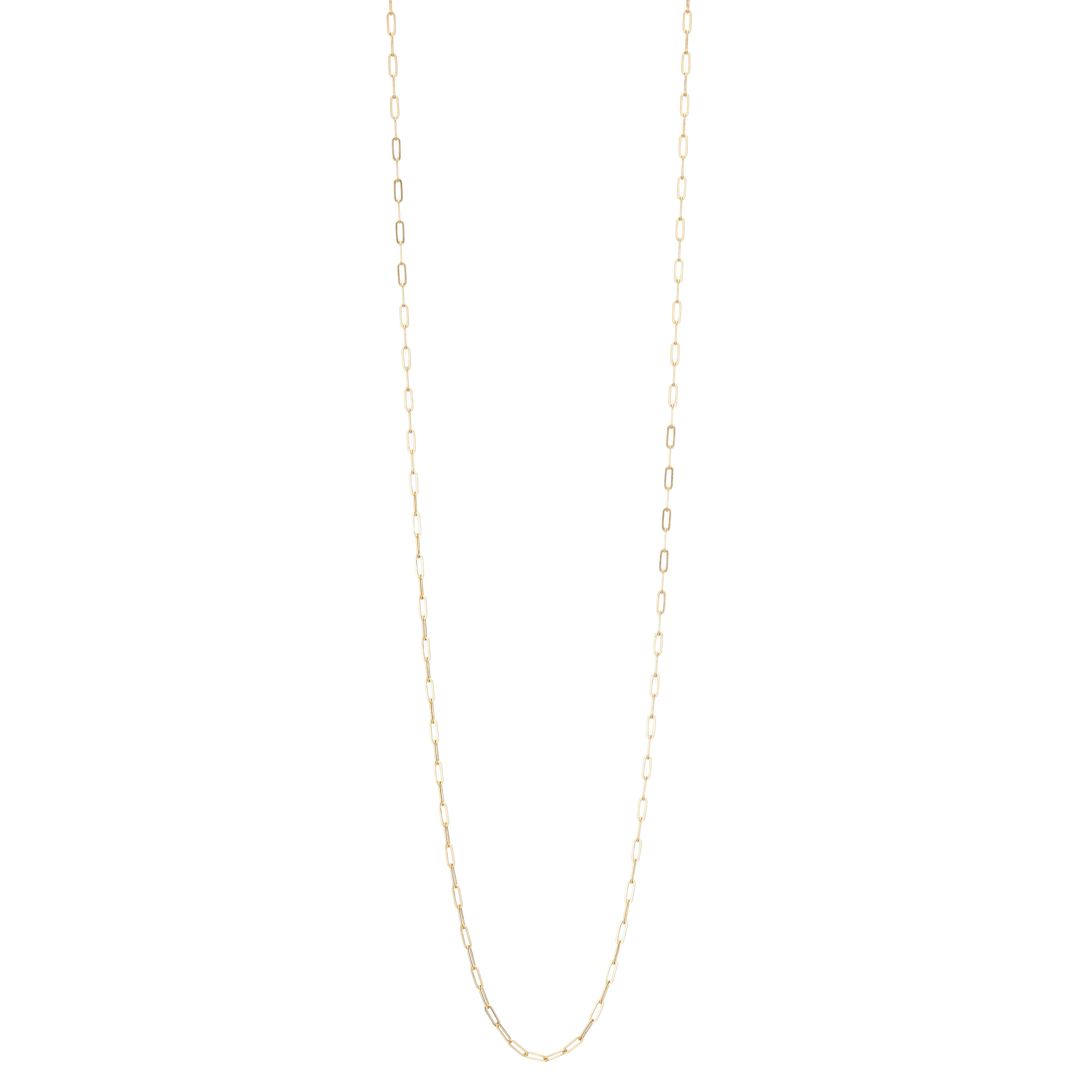 Micro Rectangle Chain Long Necklace - 14K Gold Filled