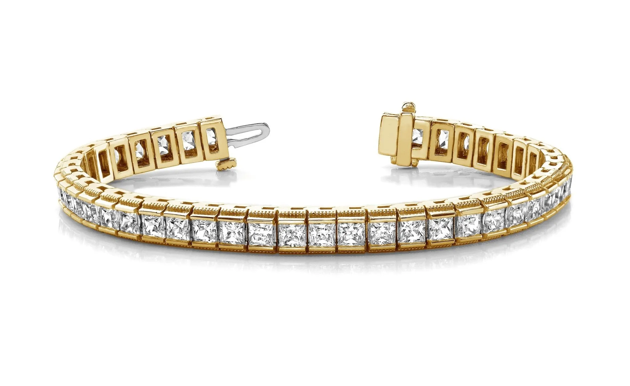 Milgrain Edge Diamond Bracelet with 7.08 ct.(finished) 2.7mm