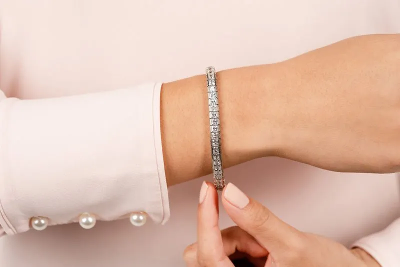 Milgrain Edge Diamond Bracelet with 7.08 ct.(finished) 2.7mm