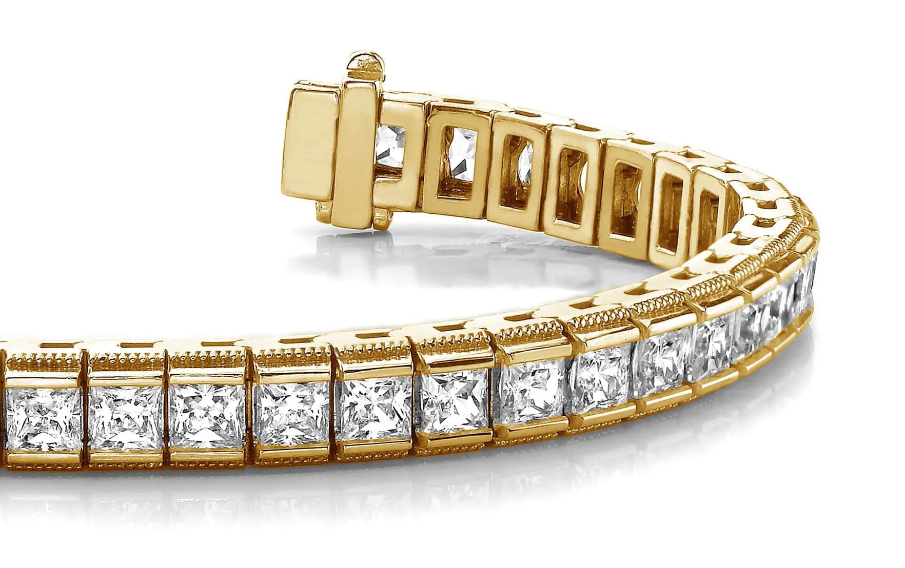Milgrain Edge Diamond Bracelet with 7.08 ct.(finished) 2.7mm