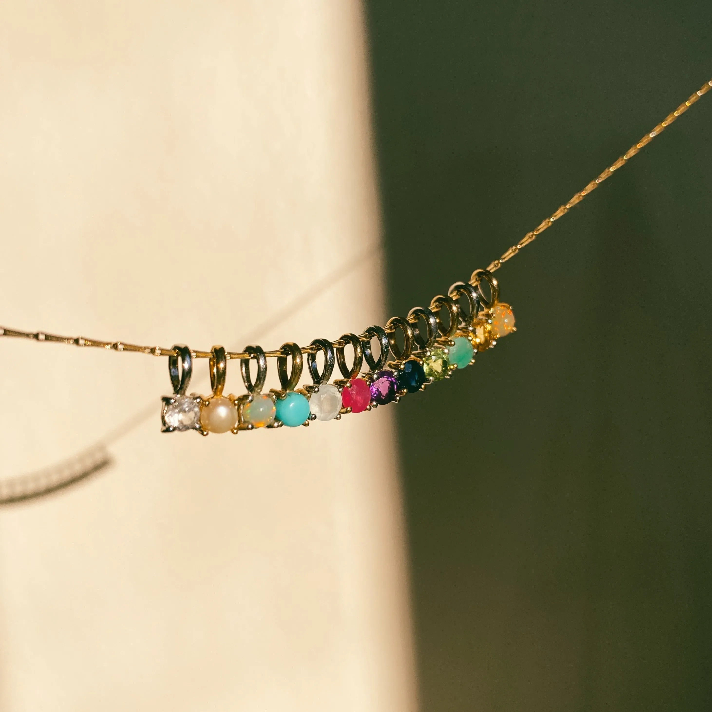 Mini Birthstone Necklace Sterling Silver