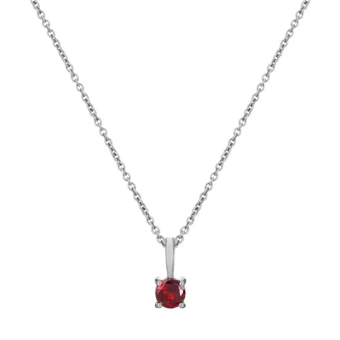 Mini Birthstone Necklace Sterling Silver