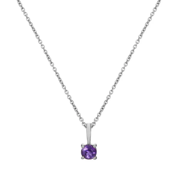 Mini Birthstone Necklace Sterling Silver