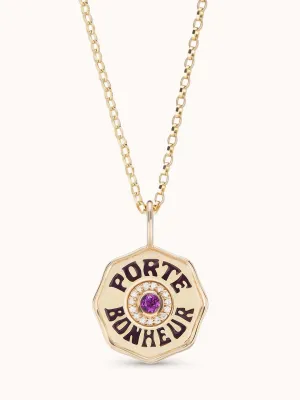 Mini Diamond Halo Porte Bonheur Amethyst