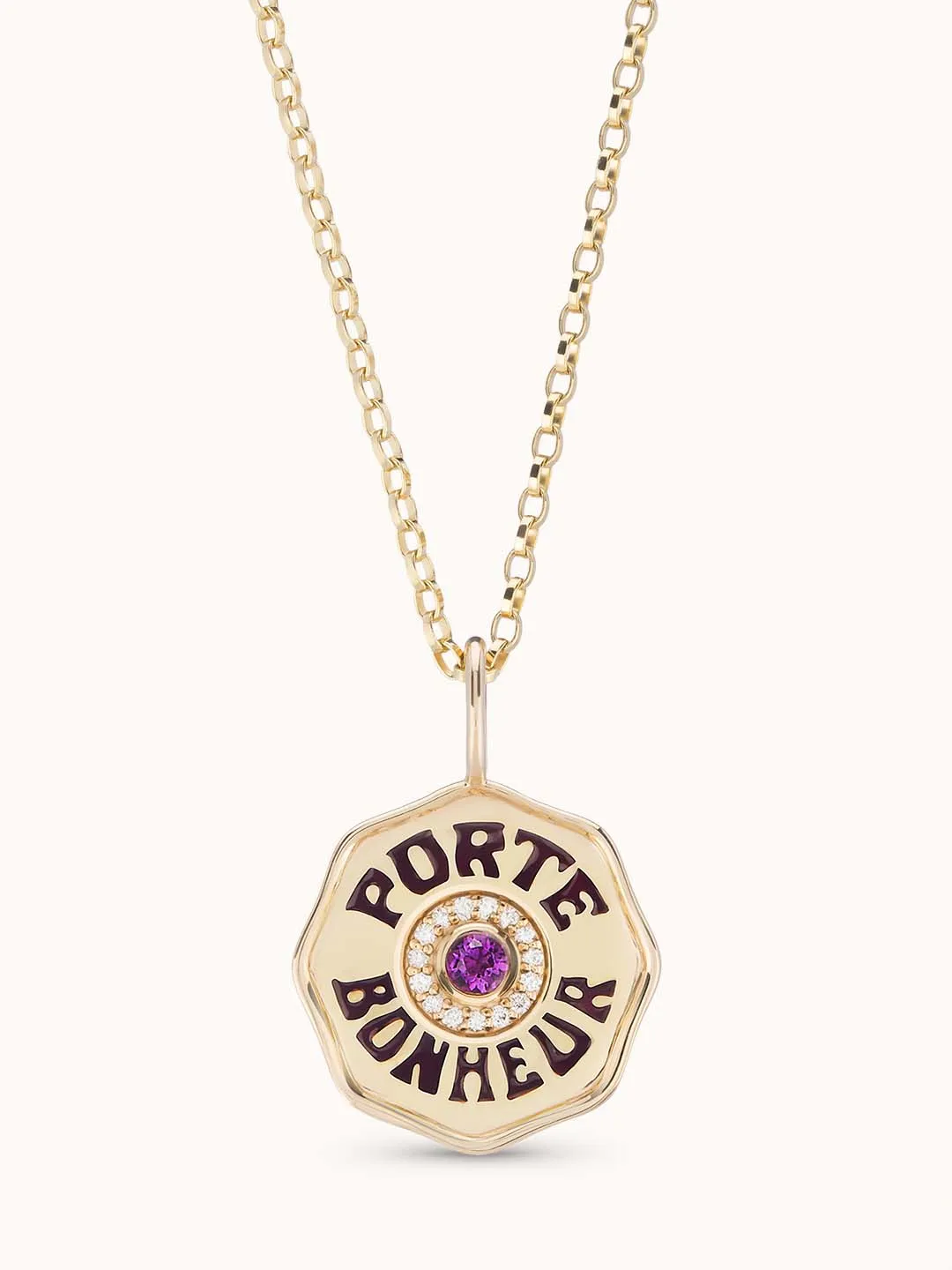 Mini Diamond Halo Porte Bonheur Amethyst