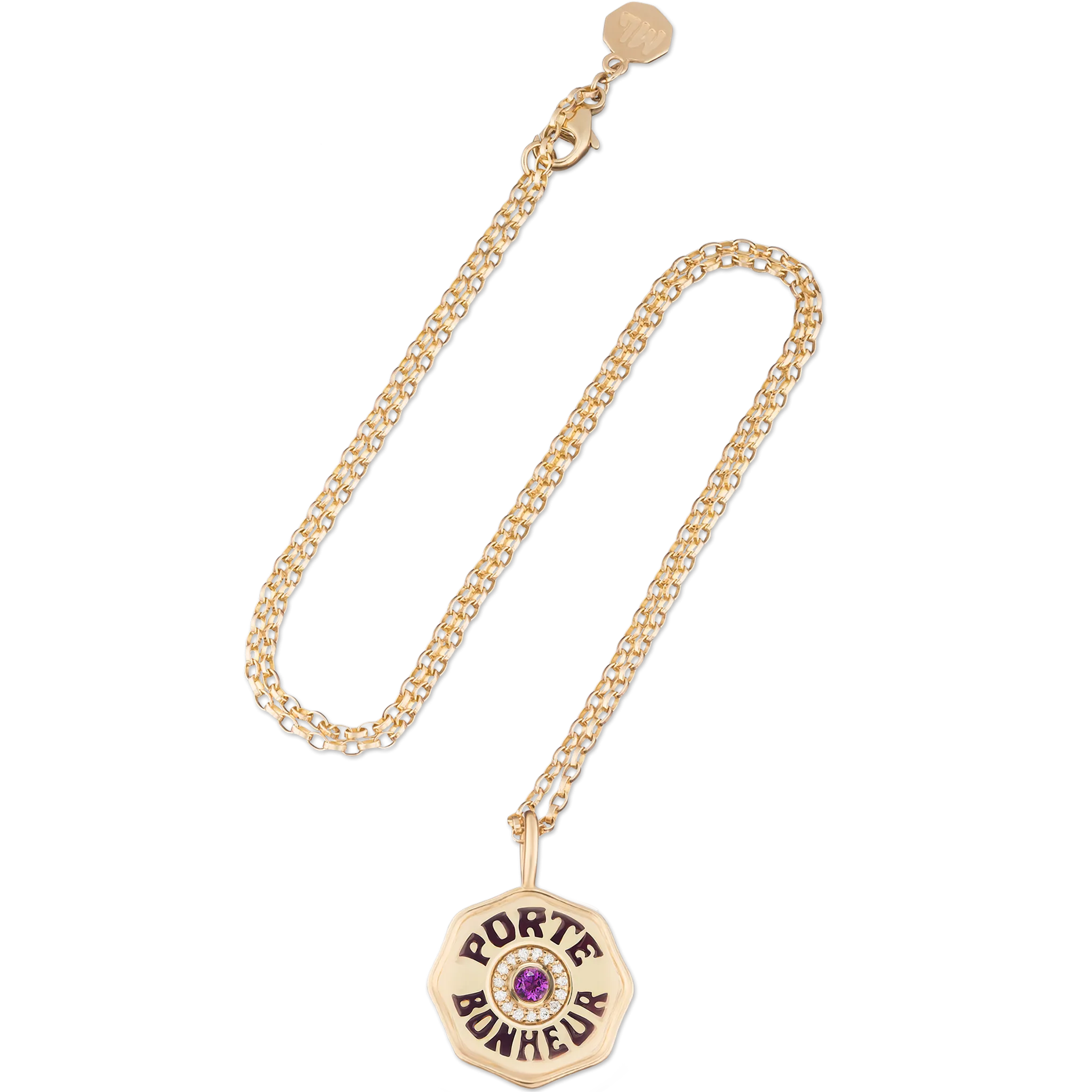 Mini Diamond Halo Porte Bonheur Amethyst
