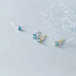 Mini Sapphire Stud Earrings-ECZ003