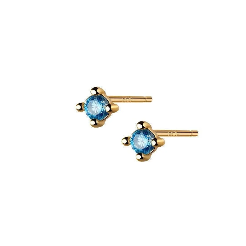 Mini Sapphire Stud Earrings-ECZ003