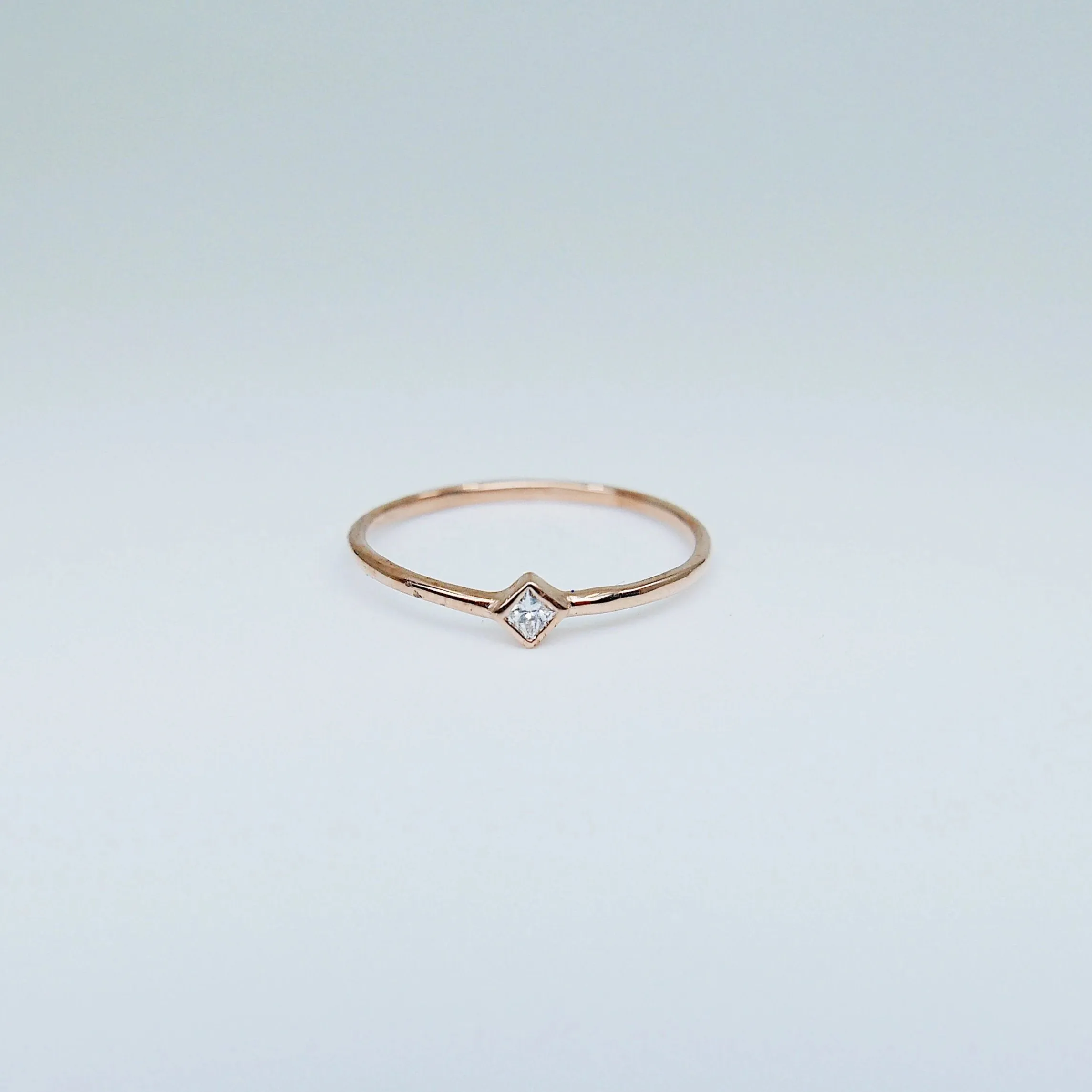 Mini Square Bezel Diamond Ring