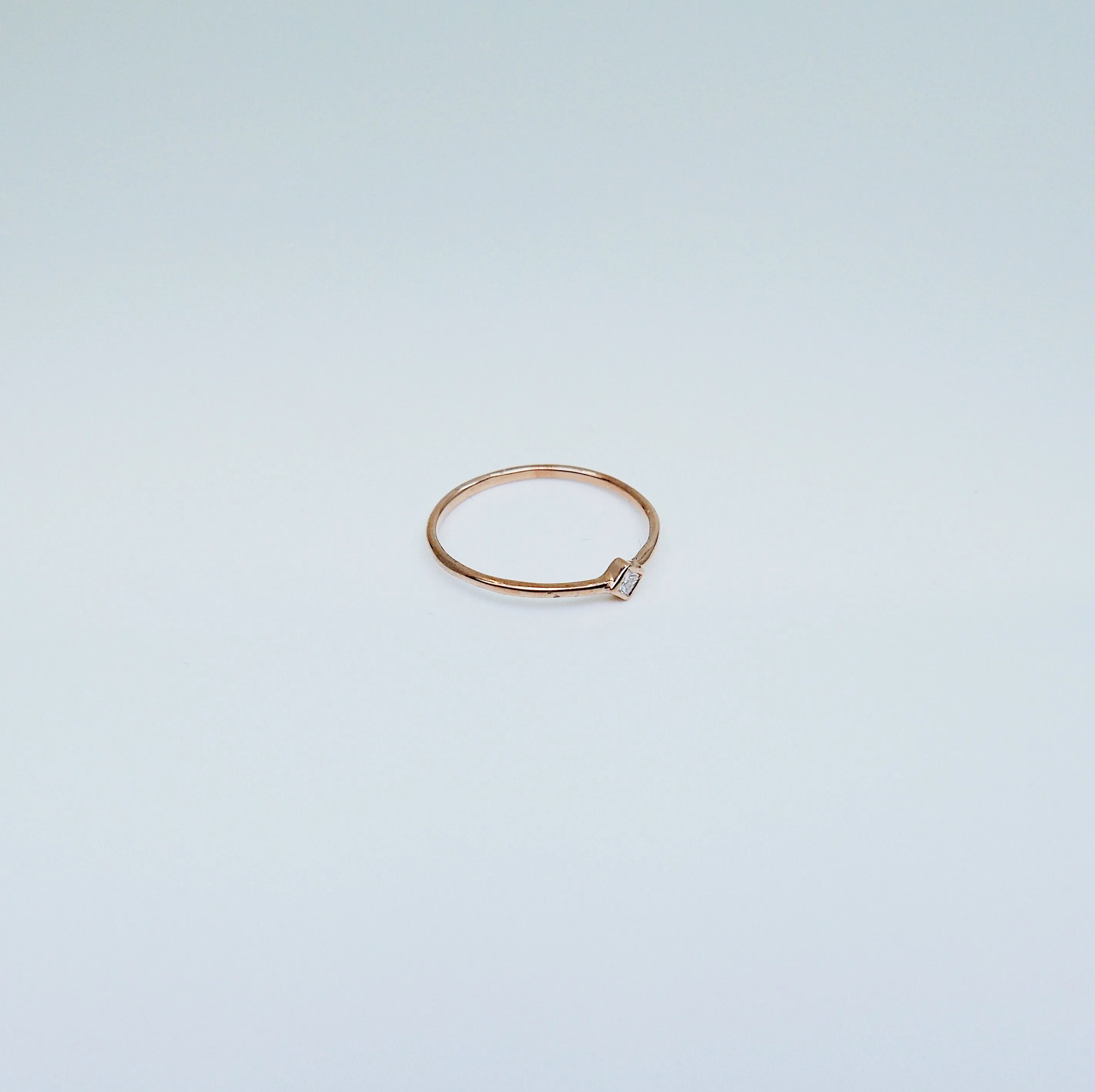 Mini Square Bezel Diamond Ring