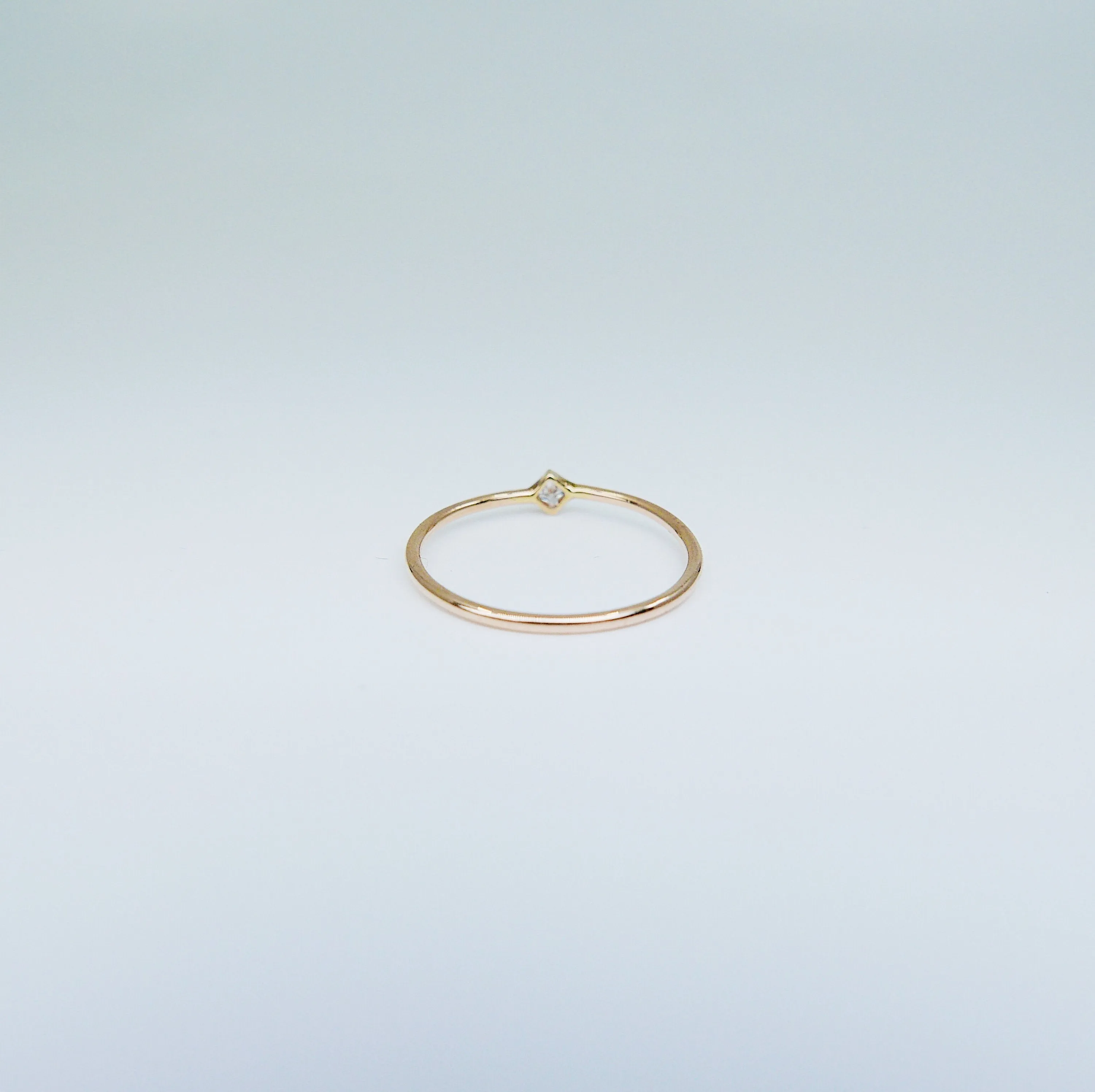 Mini Square Bezel Diamond Ring