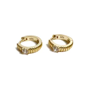 Mini Textured Hoops with Front Bezel