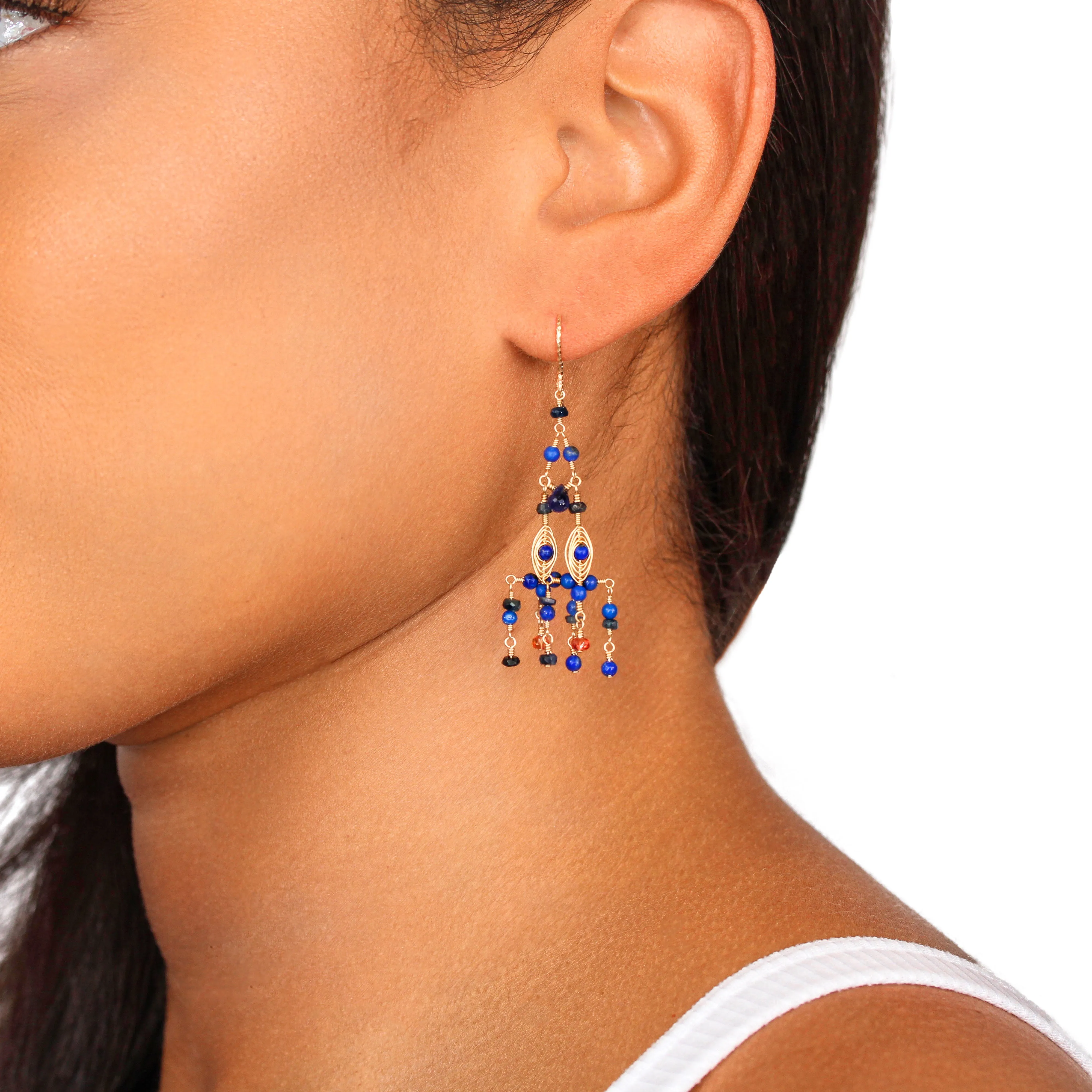 Mini Waterfall Sapphire Earring