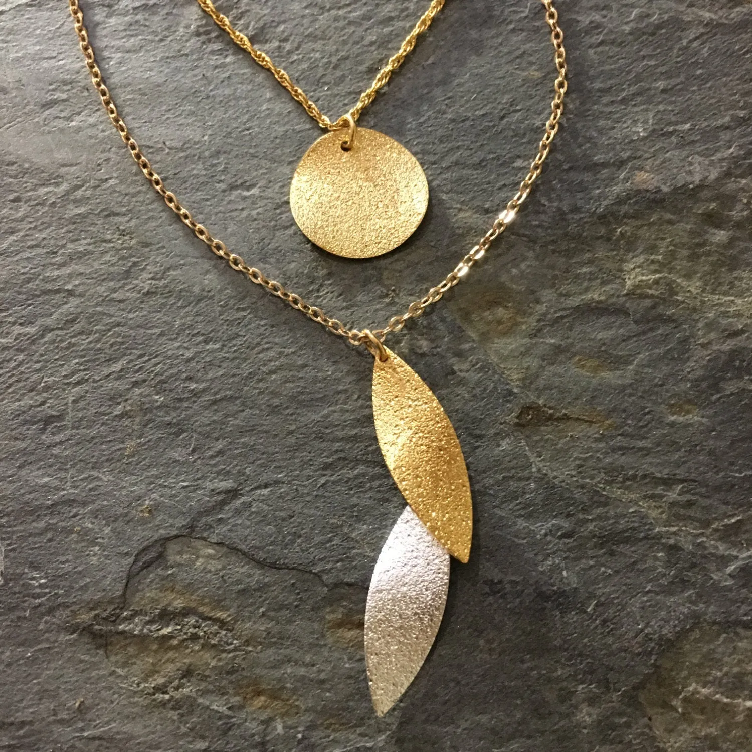 Minimalist Gold Silver Necklace - Twotone.