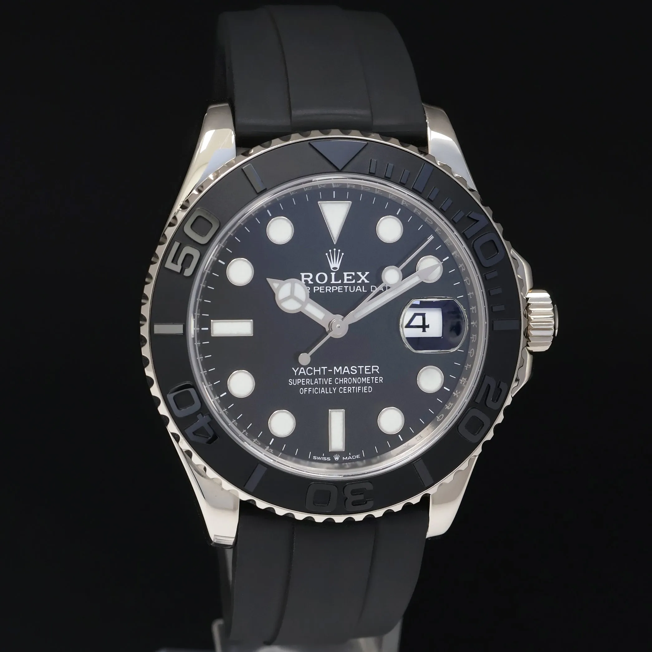 MINT 2022 Rolex Yacht-Master 226659 White Gold 42mm Oysterflex Rubber Watch Box