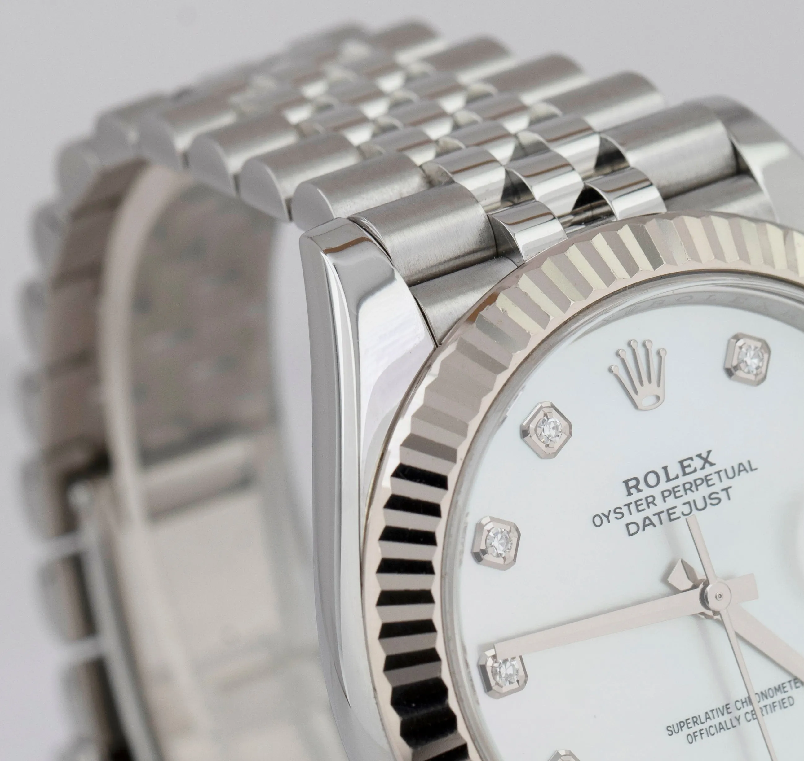MINT Rolex DateJust 41mm MOP DIAMOND JUBILEE Stainless Gold Watch 126334 B P
